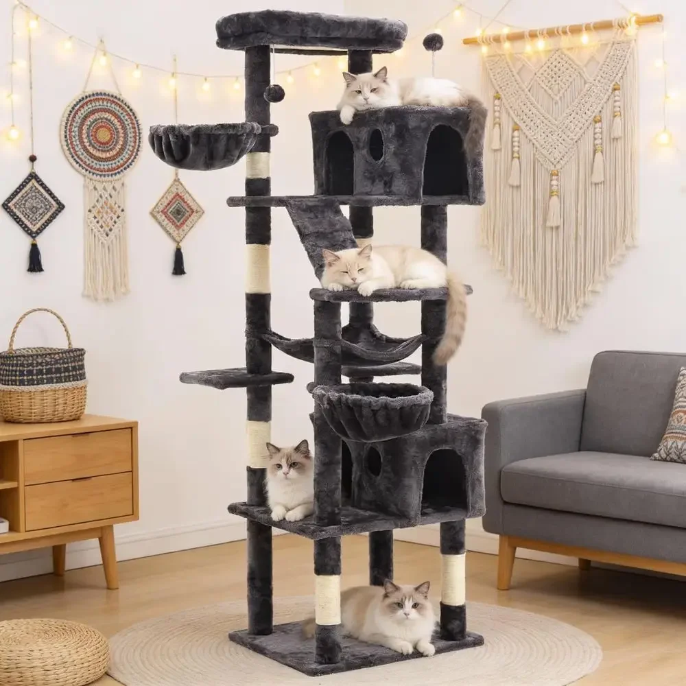 Cat Scratching Post - Menara Pohon Kucing Tinggi 74 Inci