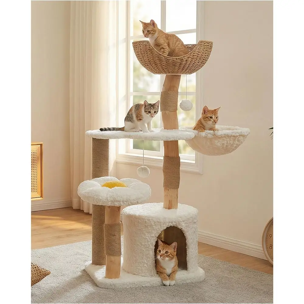 Cat Scratching Post - Menara Kucing Kayu Solid Besar 48.5