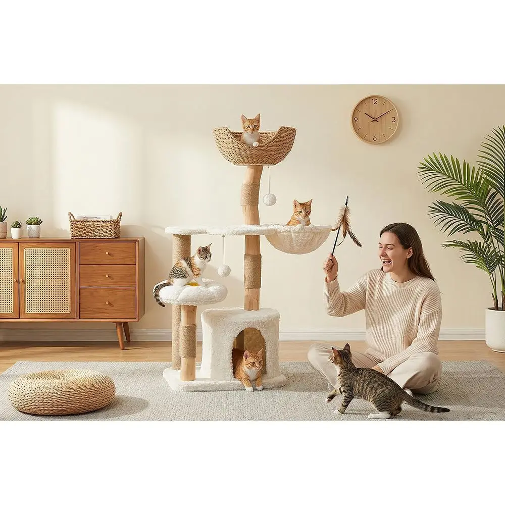 Menara Kucing Kayu Solid Besar - Cat Scratching Post ulasan dan harga