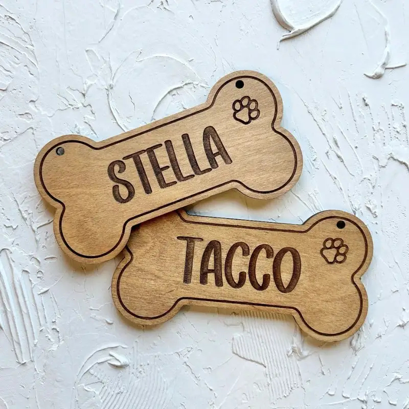 5PCS Tag Anjing Kayu Kustom -  - Pet Supplies Us ulasan dan harga