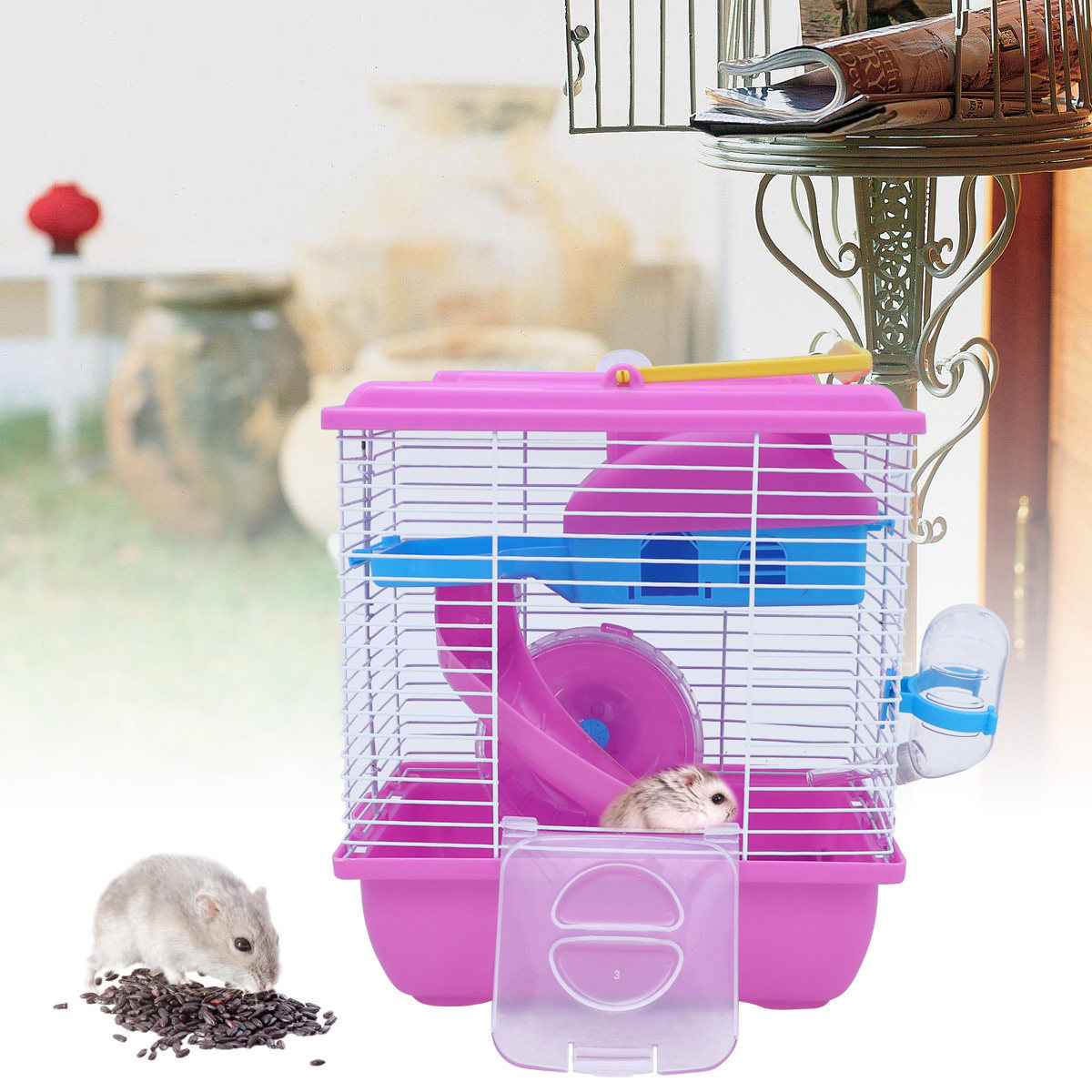 Kandang Hamster Dua Lapis Desa - Hamster Cage Wheel ulasan dan harga