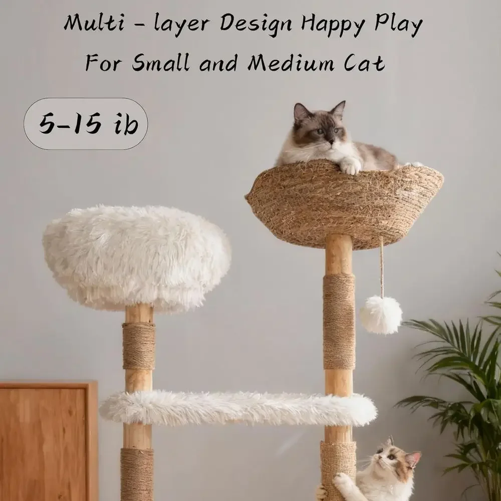Menara Kucing Kayu Alami denga - Cat Scratching Post ulasan dan harga