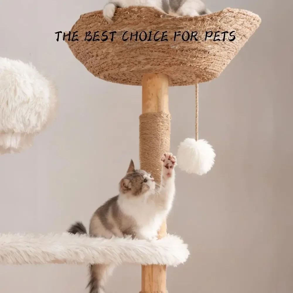 Menara Kucing Kayu Alami denga - Cat Scratching Post ulasan dan harga