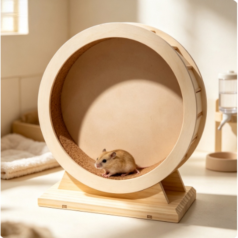 Roda Latihan Hamster Kayu Tanp - Hamster Cage Wheel ulasan dan harga
